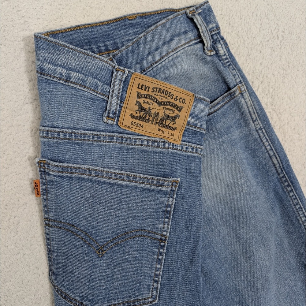 Vintage 1980's Levi's 65504 Jeans Orange Tab Rare 36x34 Light Wash‎